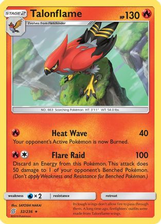 Talonflame  - Reverse Holofoil SM  Unified Minds - Rare