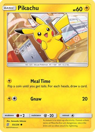 Pikachu (55) (55) 055  - Reverse Holofoil SM  Unified Minds - Common