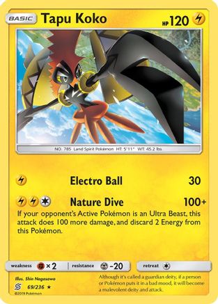 Tapu Koko  - Holofoil SM  Unified Minds - Holo Rare