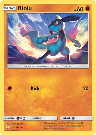 Riolu (116) (116) 116  - Reverse Holofoil SM  Unified Minds - Common