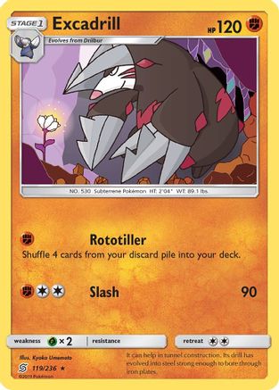 Excadrill  - Reverse Holofoil SM  Unified Minds - Rare