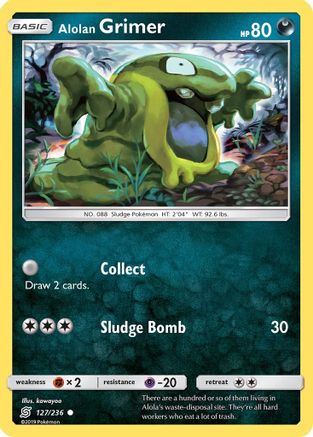 Alolan Grimer 127  - Reverse Holofoil SM  Unified Minds - Common