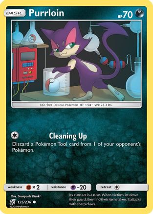 Purrloin 135  - Reverse Holofoil SM  Unified Minds - Common