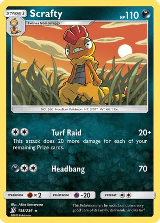 Scrafty  - Reverse Holofoil SM  Unified Minds - Rare