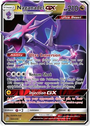 Naganadel GX 160  - Holofoil SM  Unified Minds - Ultra Rare