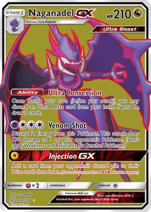 Naganadel GX (Full Art)  - Holofoil SM  Unified Minds - Ultra Rare