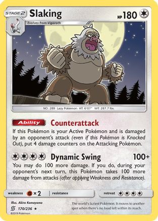 Slaking 170  - Holofoil SM  Unified Minds - Holo Rare