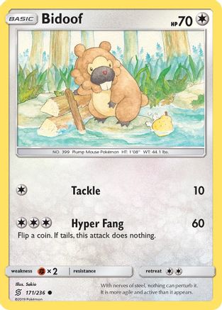 Bidoof 171  - Reverse Holofoil SM  Unified Minds - Common