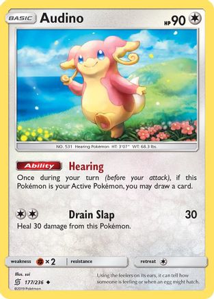 Audino 177  - Reverse Holofoil SM  Unified Minds - Uncommon