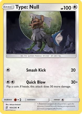 Type: Null 183  - Reverse Holofoil SM  Unified Minds - Uncommon