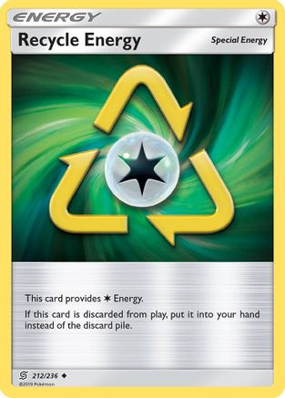 Recycle Energy 212  - Reverse Holofoil SM  Unified Minds - Uncommon