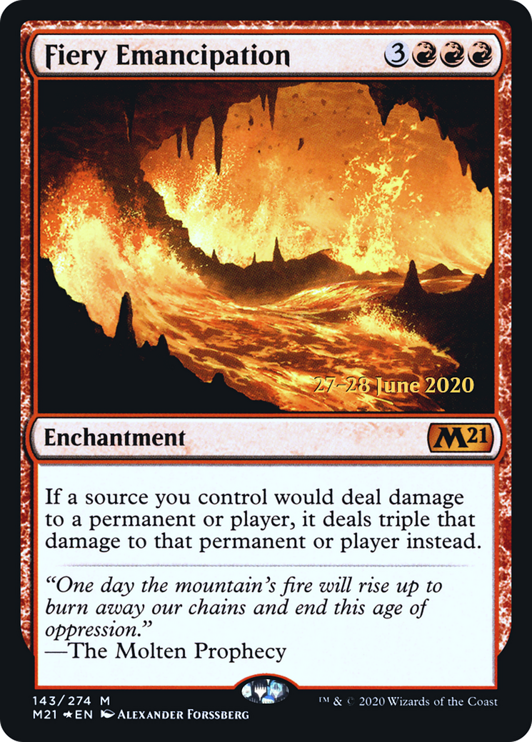 Fiery Emancipation (PRE-143) - Core Set 2021 Promos Foil