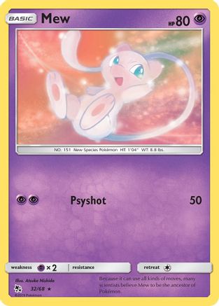 Mew 032  - Reverse Holofoil Hidden Fates - Rare