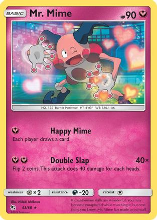 Mr. Mime 043  - Reverse Holofoil Hidden Fates - Rare