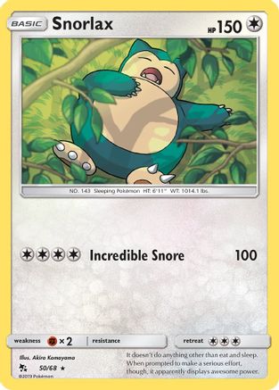 Snorlax 050  - Reverse Holofoil Hidden Fates - Rare