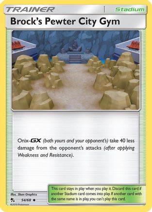 Brock's Pewter City Gym 054  - Reverse Holofoil Hidden Fates - Uncommon