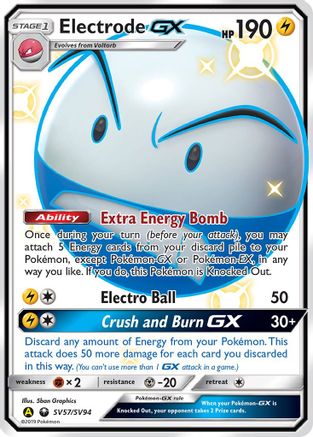 Electrode GX SV57  - Holofoil Hidden Fates Shiny Vault - Shiny Holo Rare