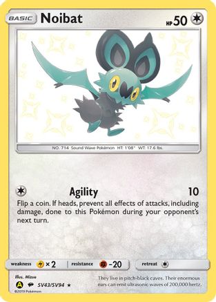 Noibat SV43  - Holofoil Hidden Fates Shiny Vault - Shiny Holo Rare