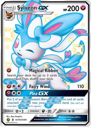 Sylveon GX/SV94  - Holofoil Hidden Fates Shiny Vault - Shiny Holo Rare