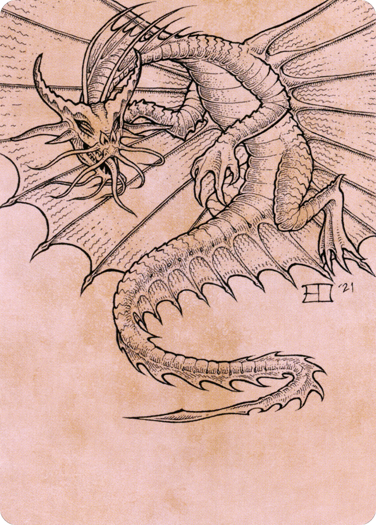 Ancient Gold Dragon // Ancient Gold Dragon (ACLB-044) - Battle for Baldur's Gate Art Series (Borderless)