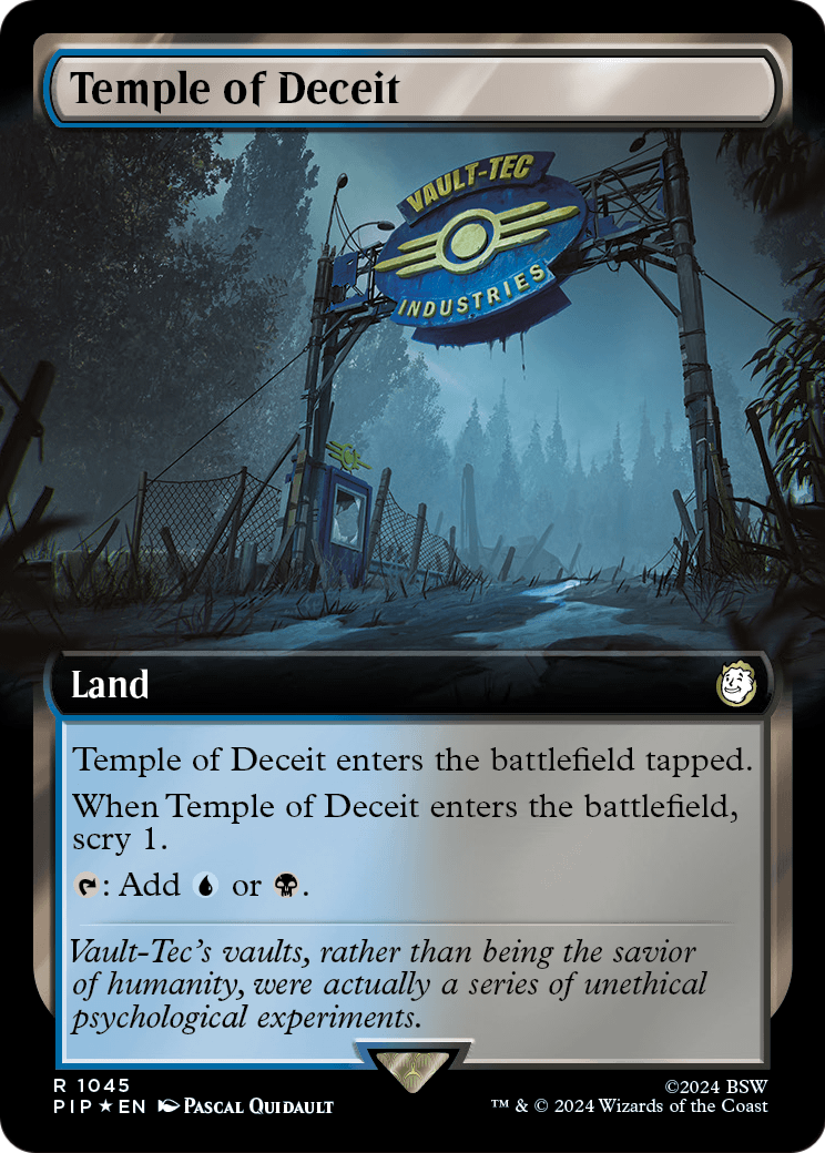 Temple of Deceit (Extended Art) (Surge Foil) (PIP-1045) - Fallout: (Extended Art) Foil