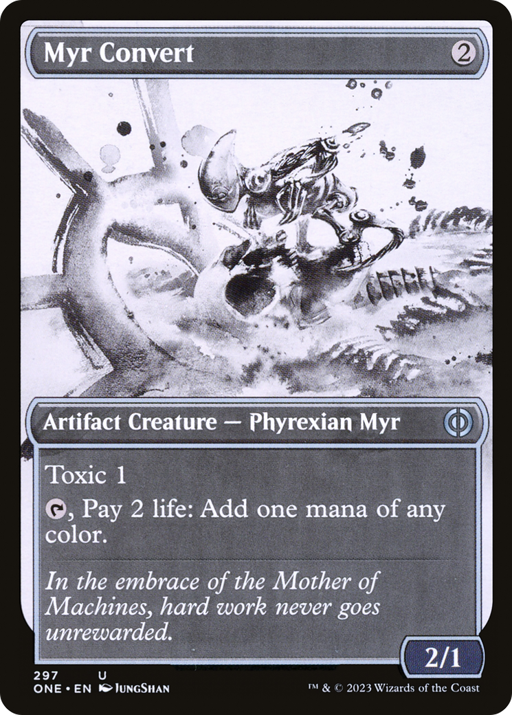 Myr Convert (Showcase) (ONE-297) - Phyrexia: All Will Be One: (Showcase) Foil