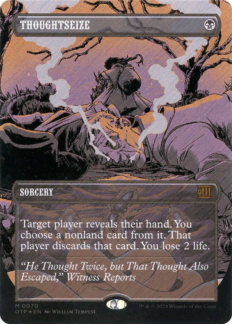 Thoughtseize (Textured Foil) (OTP-070) - Breaking News (Borderless) Foil