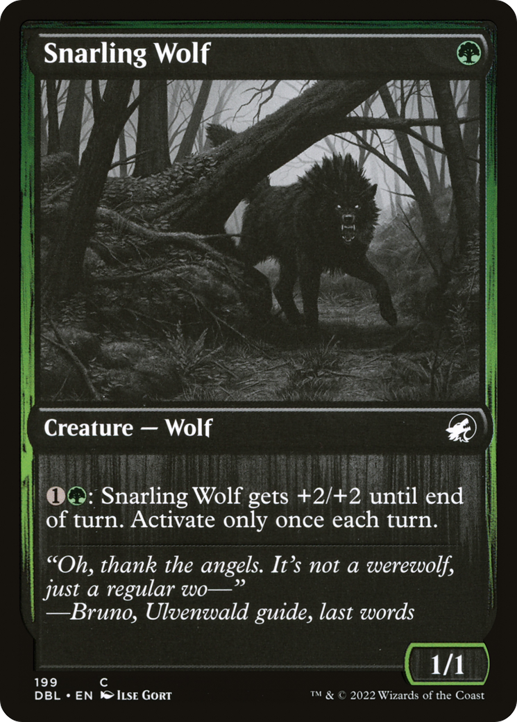 Snarling Wolf (199) (DBL-199) - Innistrad: Double Feature Foil