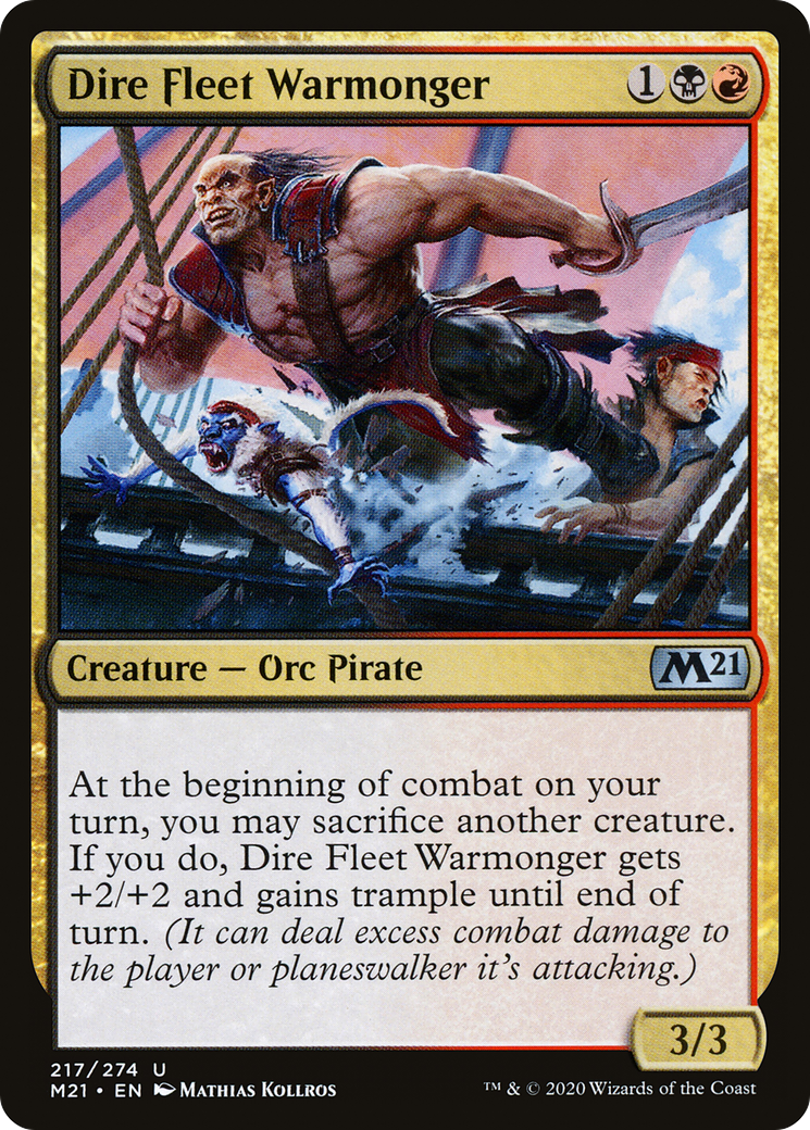Dire Fleet Warmonger (M21-217) - Core Set 2021 Foil