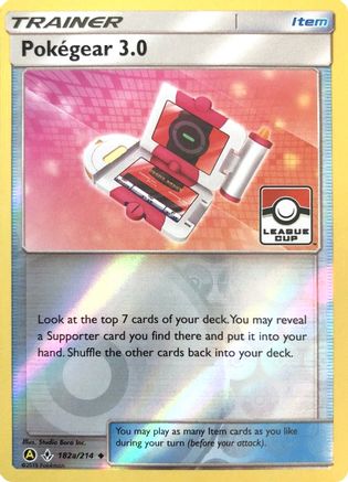 Pokegear 3.0 (League Cup) 182a/214  - Reverse Holofoil League & Championship Cards - Promo