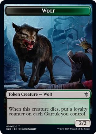 Wolf // Food (015) Double-Sided Token (ELD-14 // 15) - Throne of Eldraine Foil