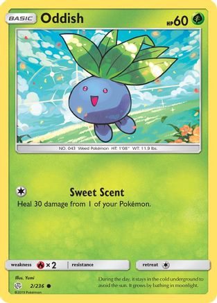 Oddish 002  - Reverse Holofoil SM  Cosmic Eclipse - Common
