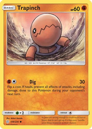 Trapinch 108/236  SM  Cosmic Eclipse - Common