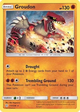 Groudon 113  SM  Cosmic Eclipse - Rare