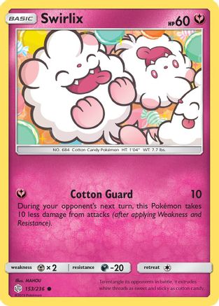 Swirlix 153  - Reverse Holofoil SM  Cosmic Eclipse - Common