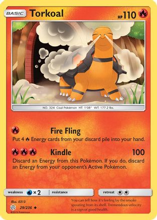 Torkoal/236  - Reverse Holofoil SM  Cosmic Eclipse - Uncommon
