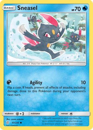 Sneasel 043  SM  Cosmic Eclipse - Common