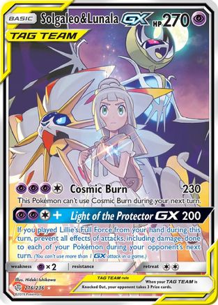 Solgaleo & Lunala GX (Full Art)/236  - Holofoil SM  Cosmic Eclipse - Ultra Rare