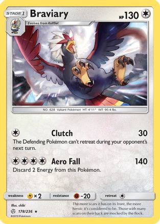 Braviary  - Reverse Holofoil SM  Cosmic Eclipse - Rare