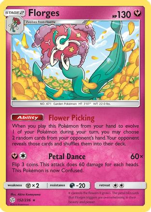 Florges 152  - Reverse Holofoil SM  Cosmic Eclipse - Holo Rare