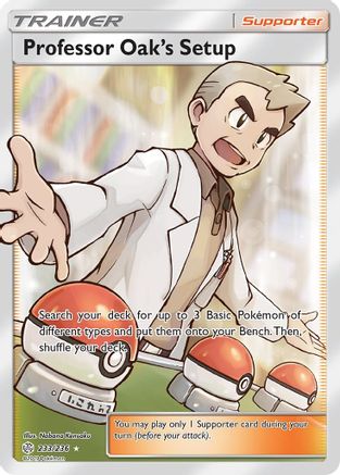 Professor Oak's Setup (Full Art)  - Holofoil SM  Cosmic Eclipse - Ultra Rare