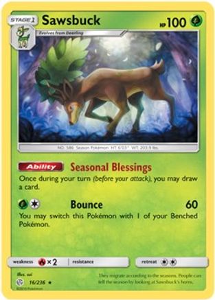 Sawsbuck - 16/236 (Prerelease Kit Exclusive)/236  Deck Exclusives - Rare