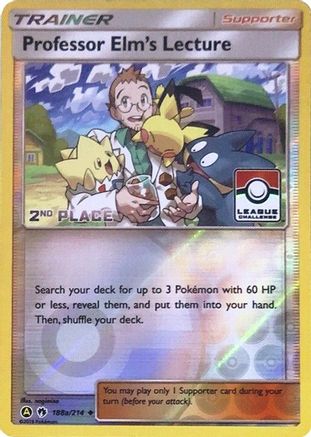 Professor Elm's Lecture - 188a/214 (League Challenge) [2nd Place]/214  - Reverse Holofoil League & Championship Cards - Promo