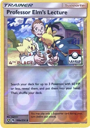 Professor Elm's Lecture (League Challenge) [4th Place] 188a/214  - Reverse Holofoil League & Championship Cards - Promo