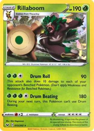 Rillaboom - 015/202 (Cracked Ice Holo)/202  - Holofoil Deck Exclusives - Holo Rare