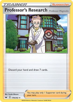 Professor's Research 178  - Reverse Holofoil SWSH01 Sword & Shield Base Set - Holo Rare