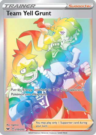 Team Yell Grunt (Secret) 210  - Holofoil SWSH01 Sword & Shield Base Set - Secret Rare