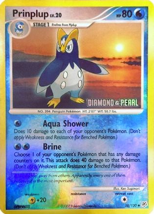 Prinplup - 58/130 [Diamond & Pearl]/130  - Holofoil Burger King Promos - Promo