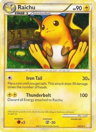 Raichu - 10/123 (Cracked Ice Holo)/123  - Holofoil Deck Exclusives - Holo Rare