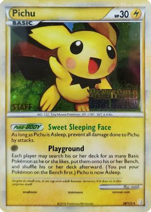 Pichu - 28/123 (Prerelease) [Staff]/123  - Holofoil Nintendo Promos - Promo